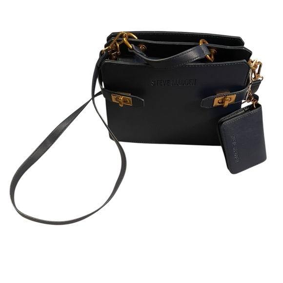 NWT Steve Madden Navy Leather Crossbody - Picture 7 of 7